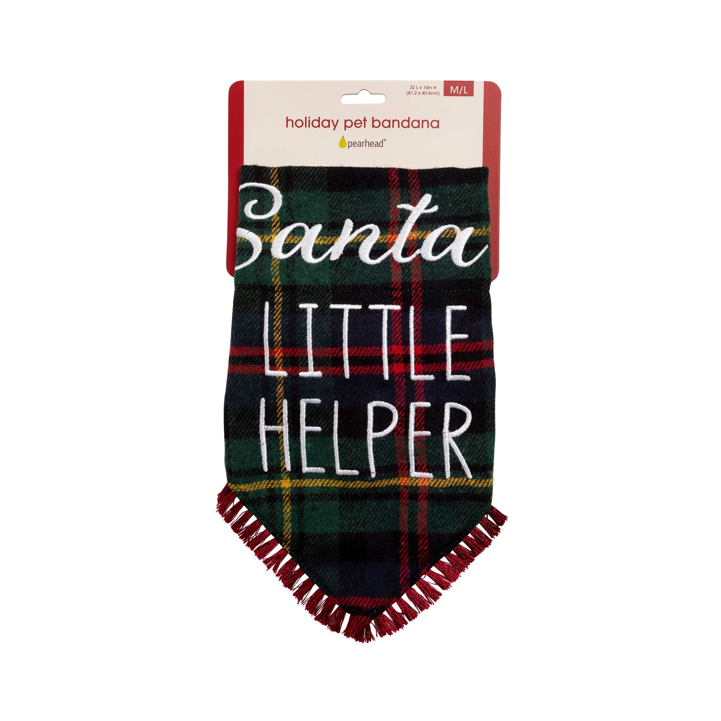Santa's Little Helper Christmas Dog Bandana, M/L