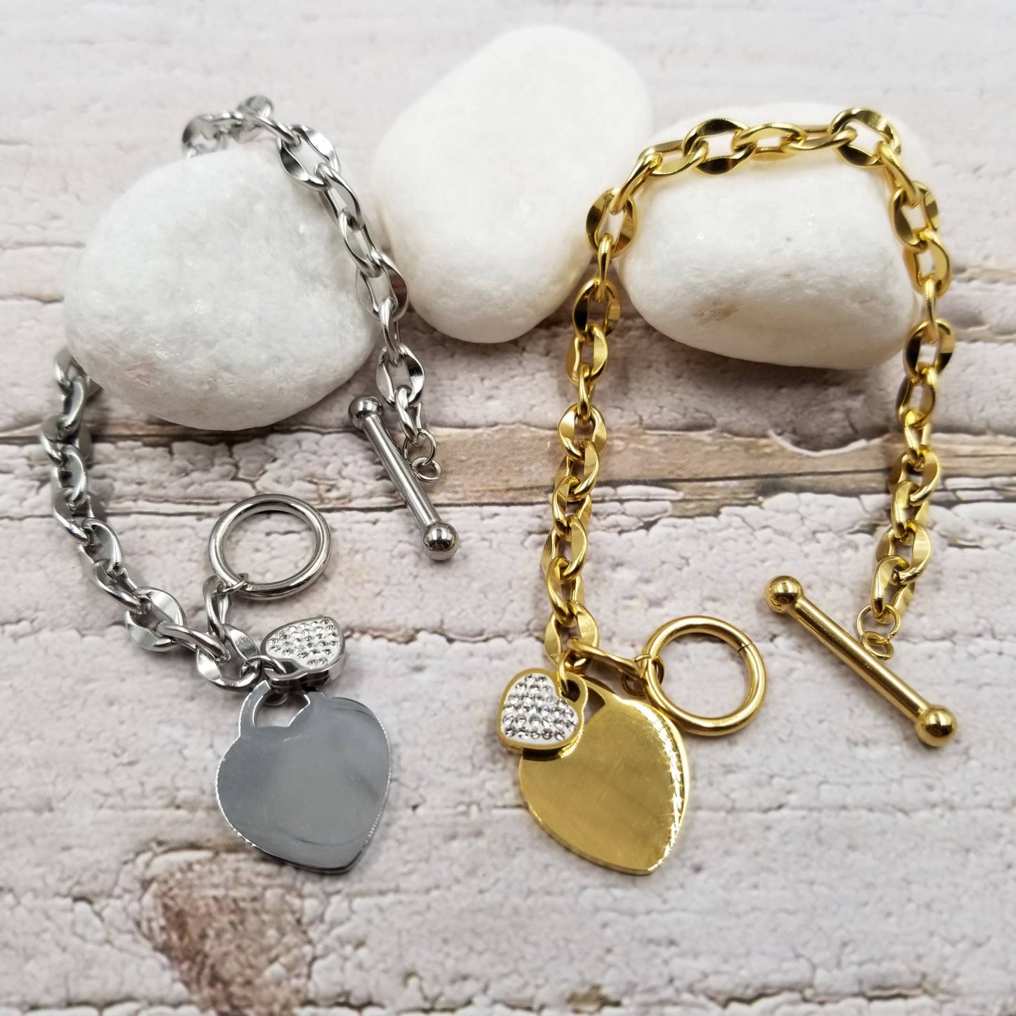 Thick Chain Bracelet With Heart