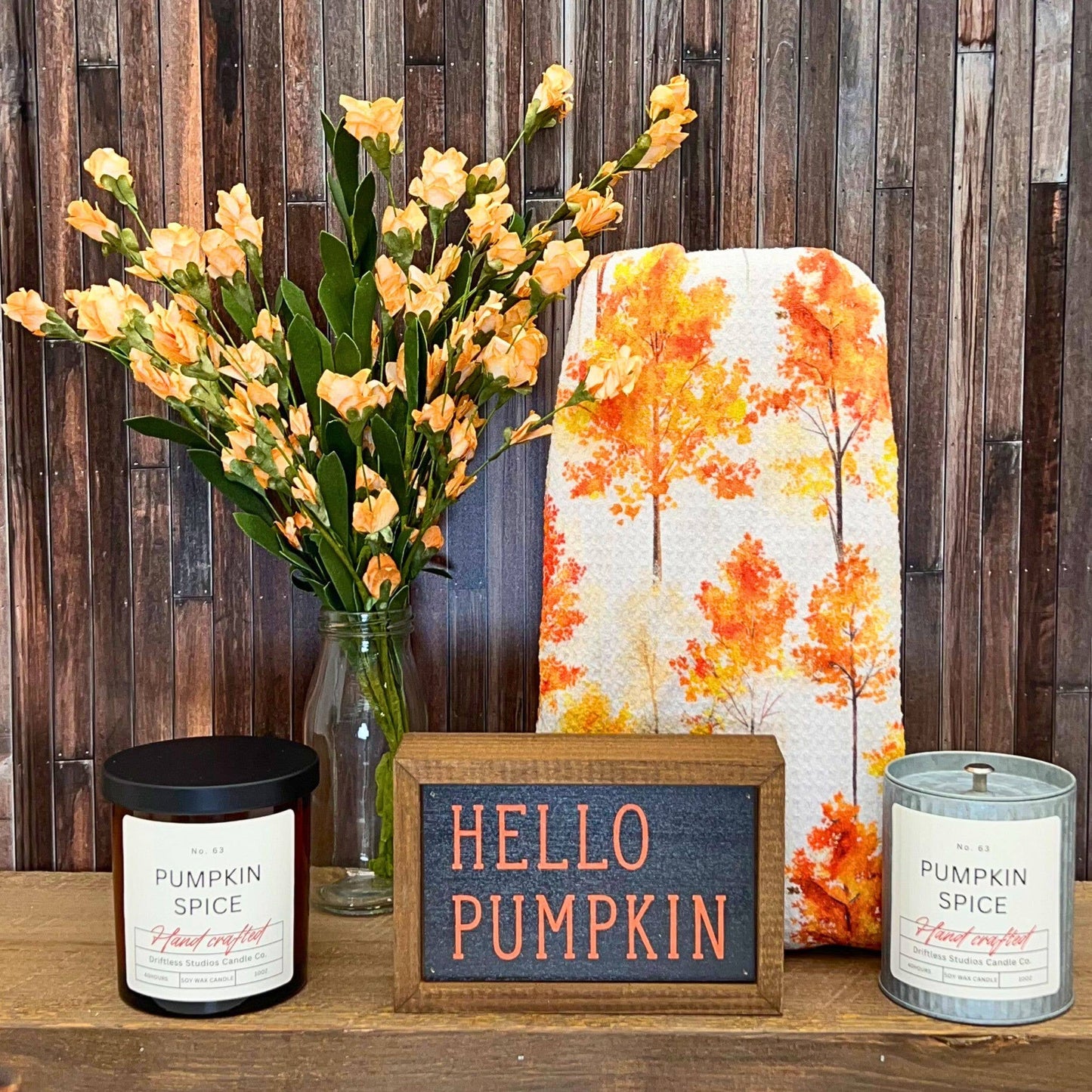 Pumpkin Spice Tin Fall Farmhouse Candle - Halloween Candles