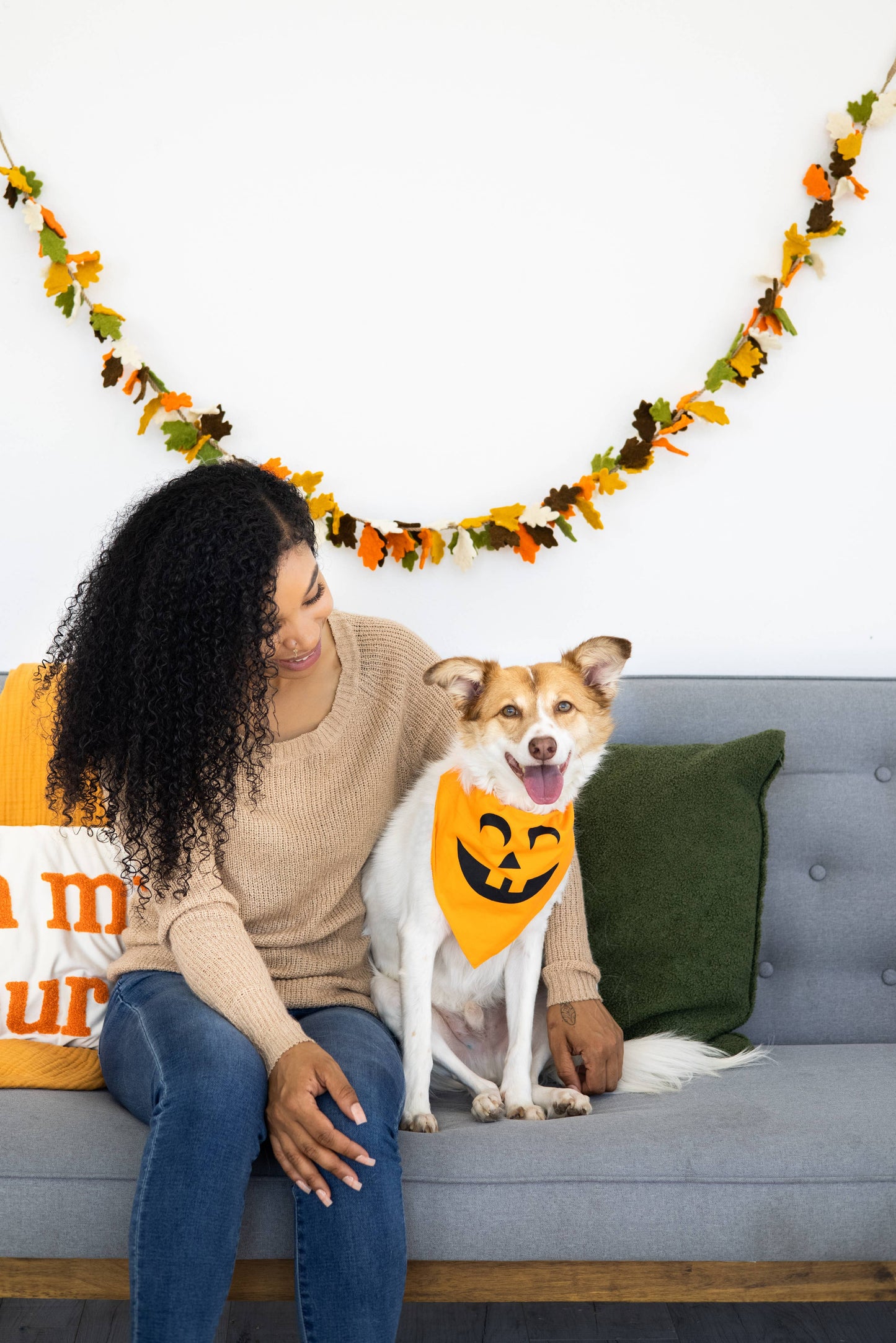 Pumpkin Dog Halloween Bandana, M/L