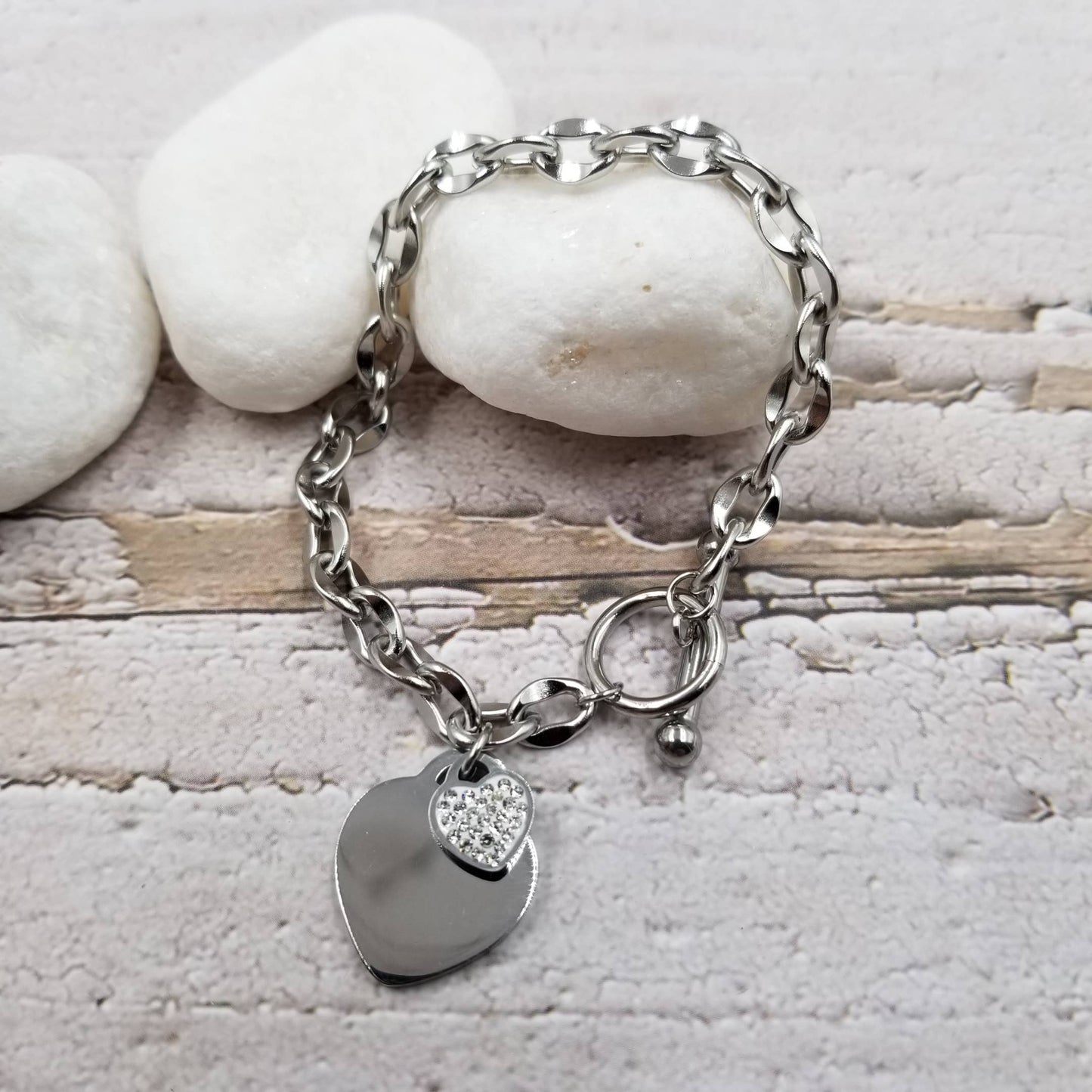 Thick Chain Bracelet With Heart